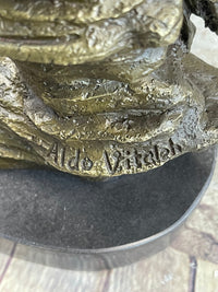 Art Deco Floating Man W/ Baby Girl by Aldo Vitaleh Bronze