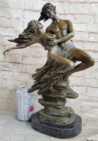 Romantic Floating Couple Lovers Bronze Sculpture 16" x 10"