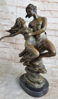 Romantic Floating Couple Lovers Bronze Sculpture 16" x 10"