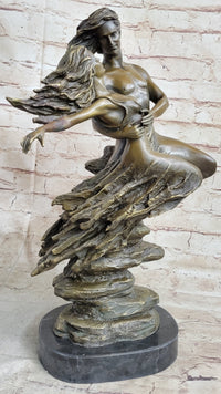 Romantic Floating Couple Lovers Bronze Sculpture 16" x 10"