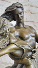 Romantic Floating Couple Lovers Bronze Sculpture 16" x 10"