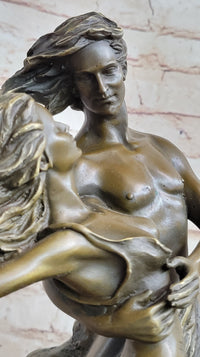 Romantic Floating Couple Lovers Bronze Sculpture 16" x 10"
