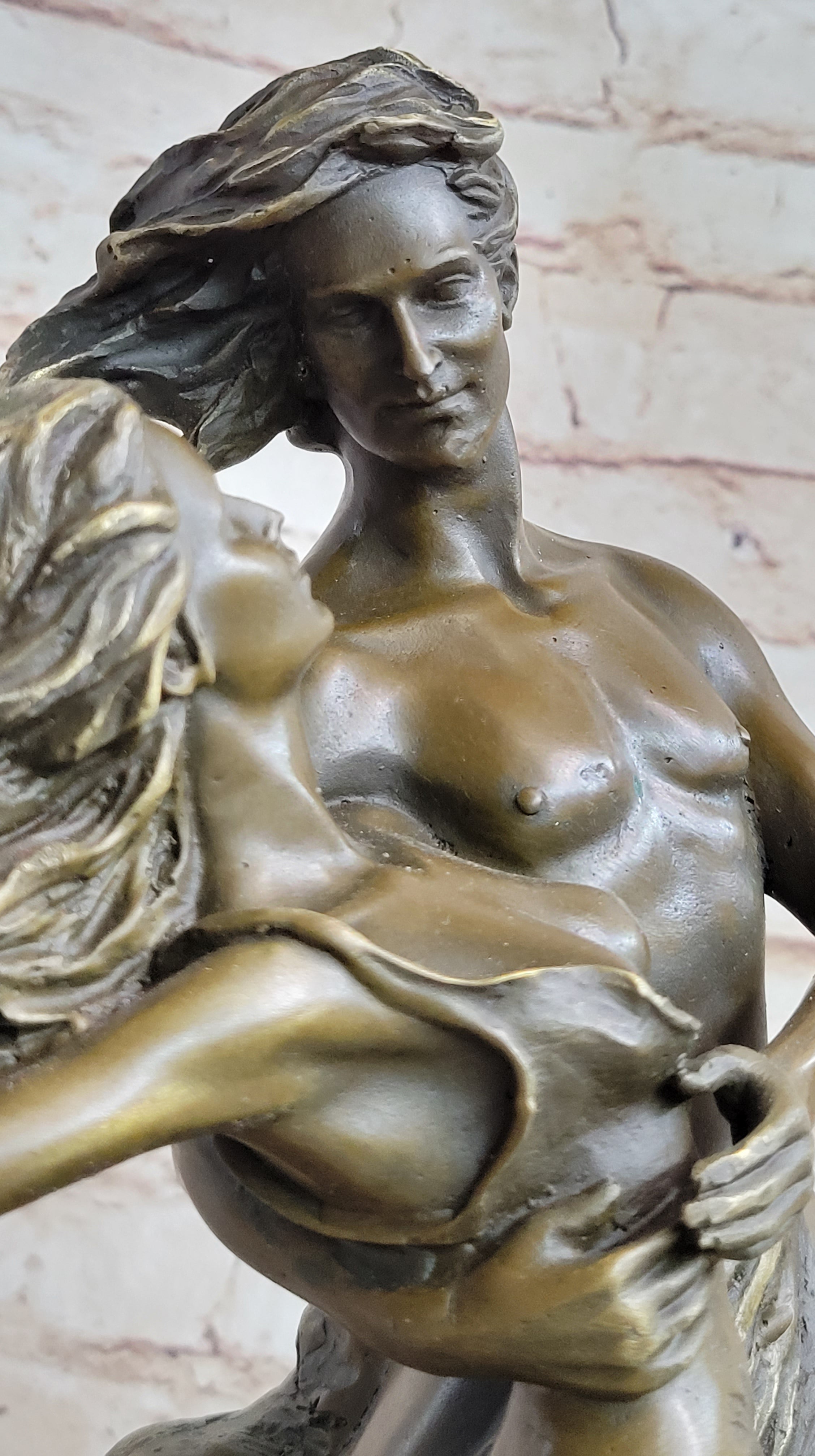 Romantic Floating Couple Lovers Bronze Sculpture 16" x 10"
