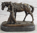 Aldo Vitaleh Arab Man Holding Falcon Horse Bronze Sculpture