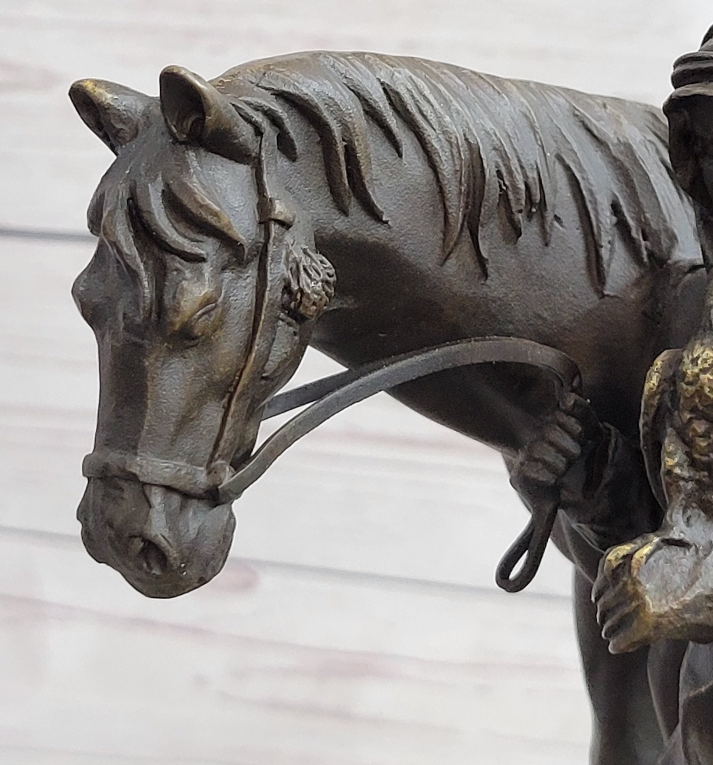 Aldo Vitaleh Arab Man Holding Falcon Horse Bronze Sculpture
