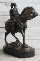 Bride and Groom on Horse Back Solid Bronze Sculpture by Milo