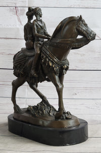 Bride and Groom on Horse Back Solid Bronze Sculpture by Milo