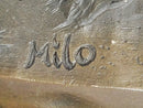 Bride and Groom on Horse Back Solid Bronze Sculpture by Milo