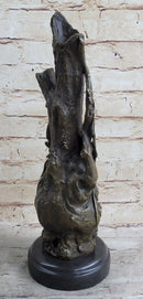 Fantasy Fairy Girl Bronze Sculpture on Marble Base 14.5" x 7"