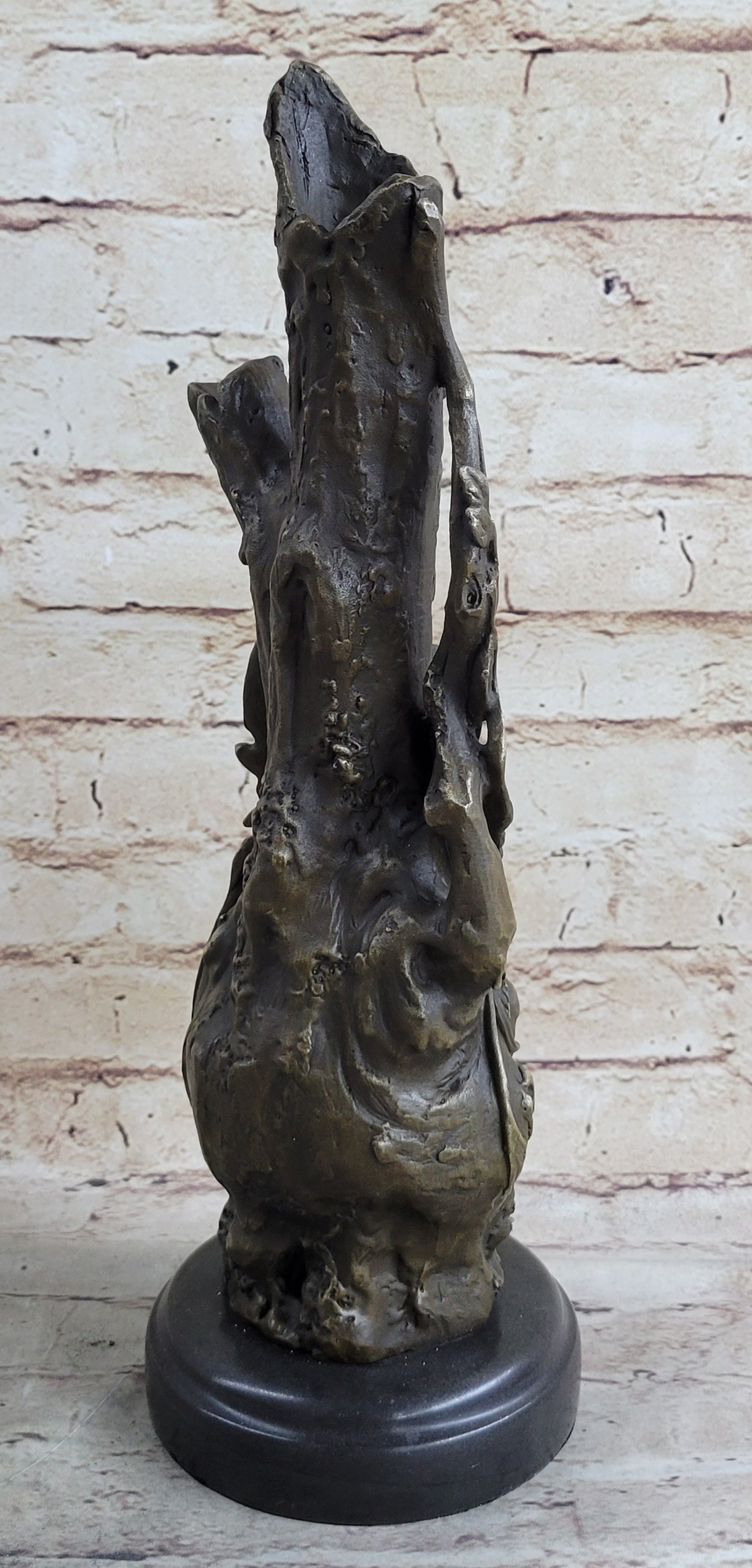 Fantasy Fairy Girl Bronze Sculpture on Marble Base 14.5" x 7"
