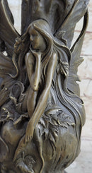 Fantasy Fairy Girl Bronze Sculpture on Marble Base 14.5" x 7"