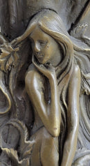 Fantasy Fairy Girl Bronze Sculpture on Marble Base 14.5" x 7"