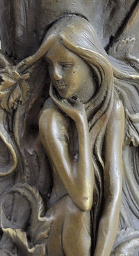 Fantasy Fairy Girl Bronze Sculpture on Marble Base 14.5" x 7"