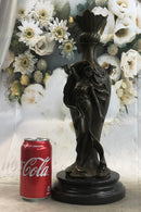 Signed Art Deco Sexy Woman by Cheret Bronze Sculpture Marble Base DEAL