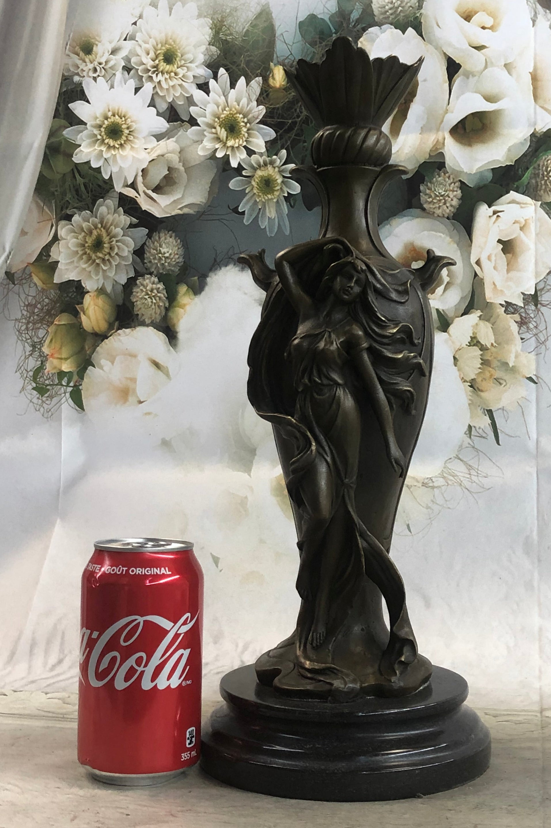 Signed Art Deco Sexy Woman by Cheret Bronze Sculpture Marble Base DEAL