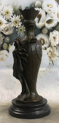 Signed Art Deco Sexy Woman by Cheret Bronze Sculpture Marble Base DEAL