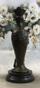 Signed Art Deco Sexy Woman by Cheret Bronze Sculpture Marble Base DEAL