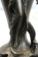 Signed Art Deco Sexy Woman by Cheret Bronze Sculpture Marble Base DEAL