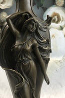Signed Art Deco Sexy Woman by Cheret Bronze Sculpture Marble Base DEAL