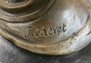 Signed Art Deco Sexy Woman by Cheret Bronze Sculpture Marble Base DEAL