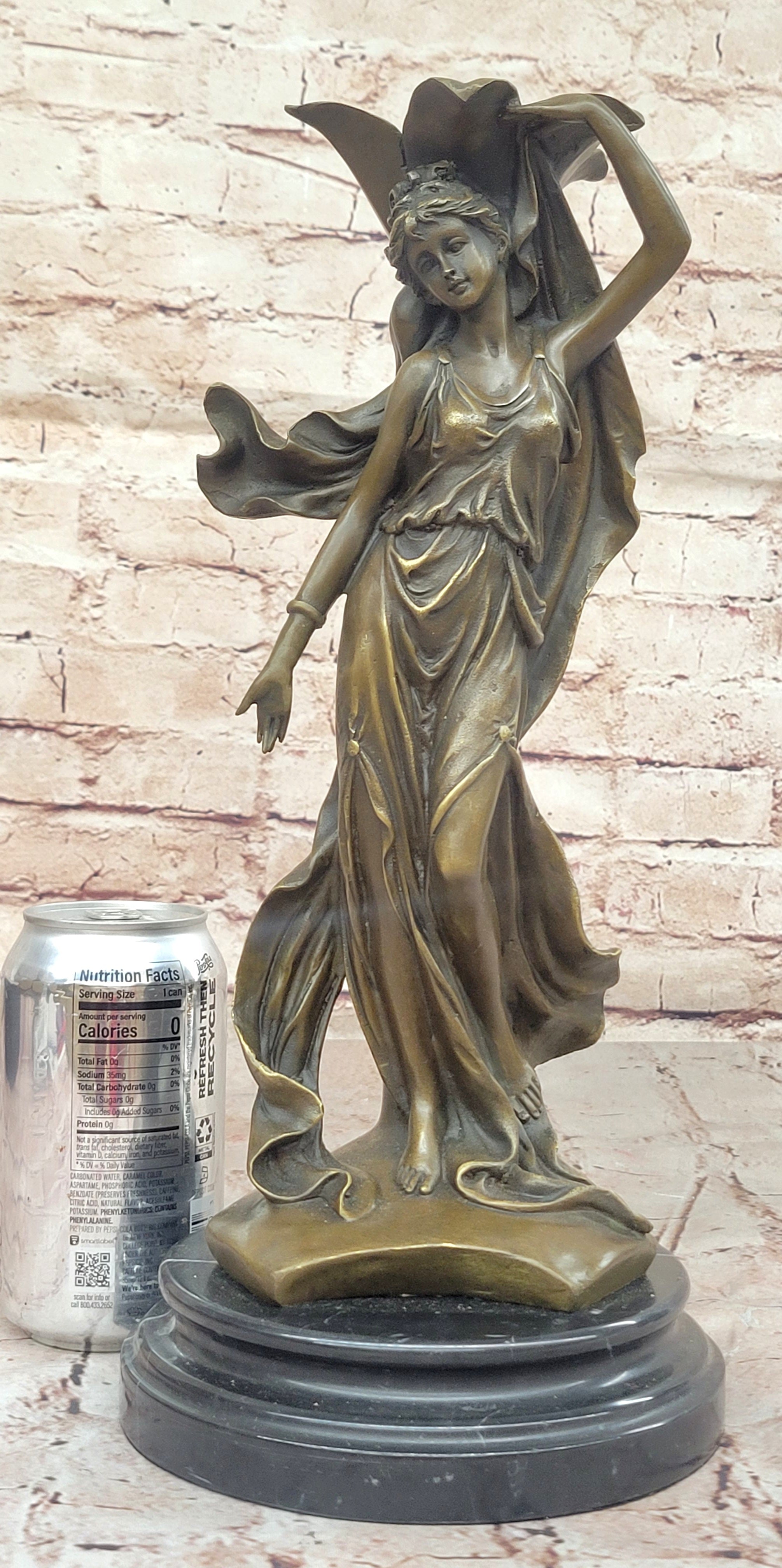 Bronze Art Nouveau Lady – Flowing Gown Sculpture