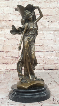 Bronze Art Nouveau Lady – Flowing Gown Sculpture