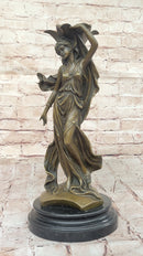 Bronze Art Nouveau Lady – Flowing Gown Sculpture