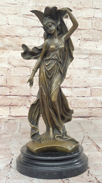Bronze Art Nouveau Lady – Flowing Gown Sculpture