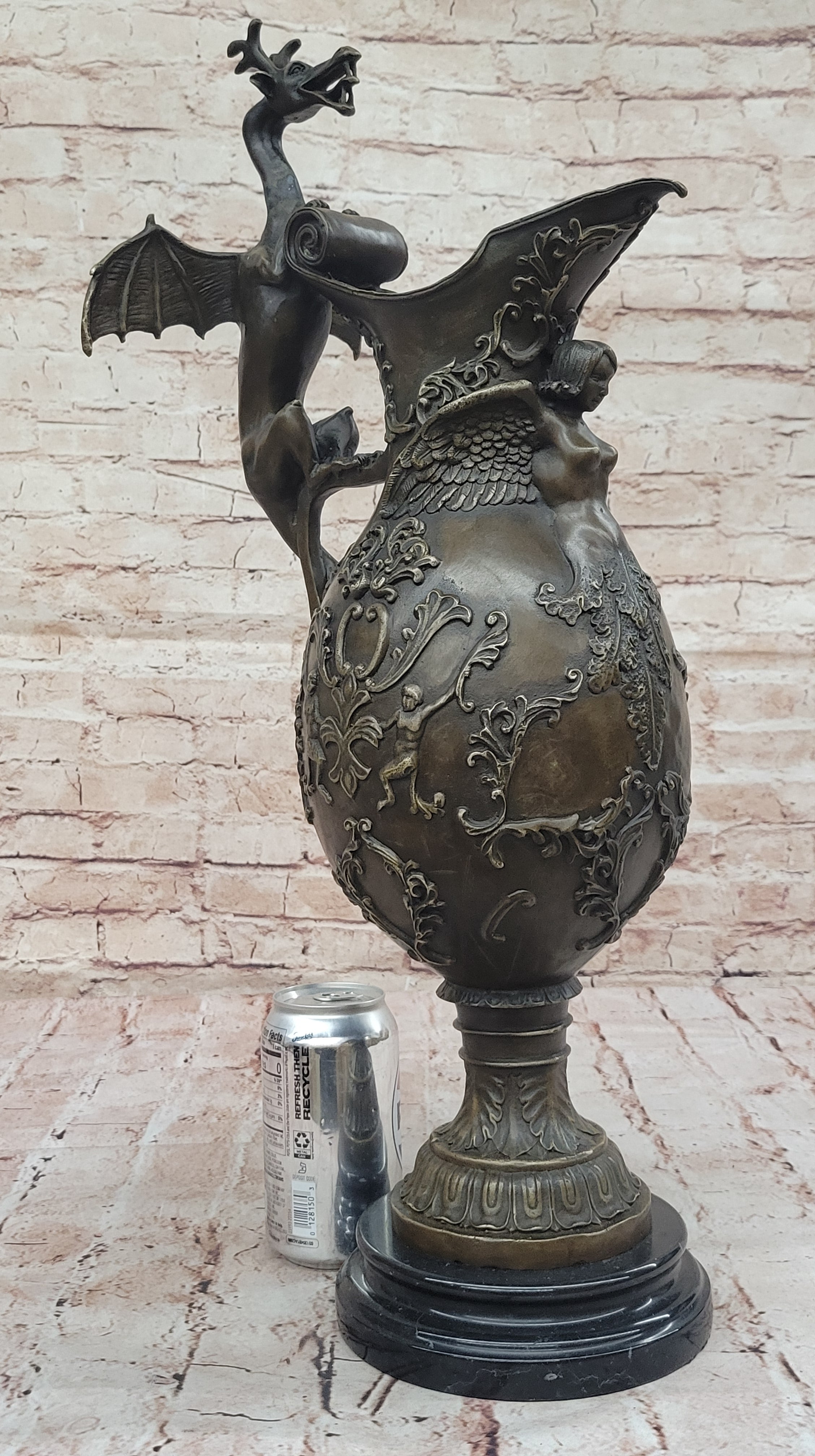 Bronze Dragon Pitcher with Gothic Details