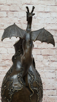 Bronze Dragon Pitcher with Gothic Details