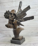 Abstract Bronze Metal Bust Sculpture of Couple Romance Art