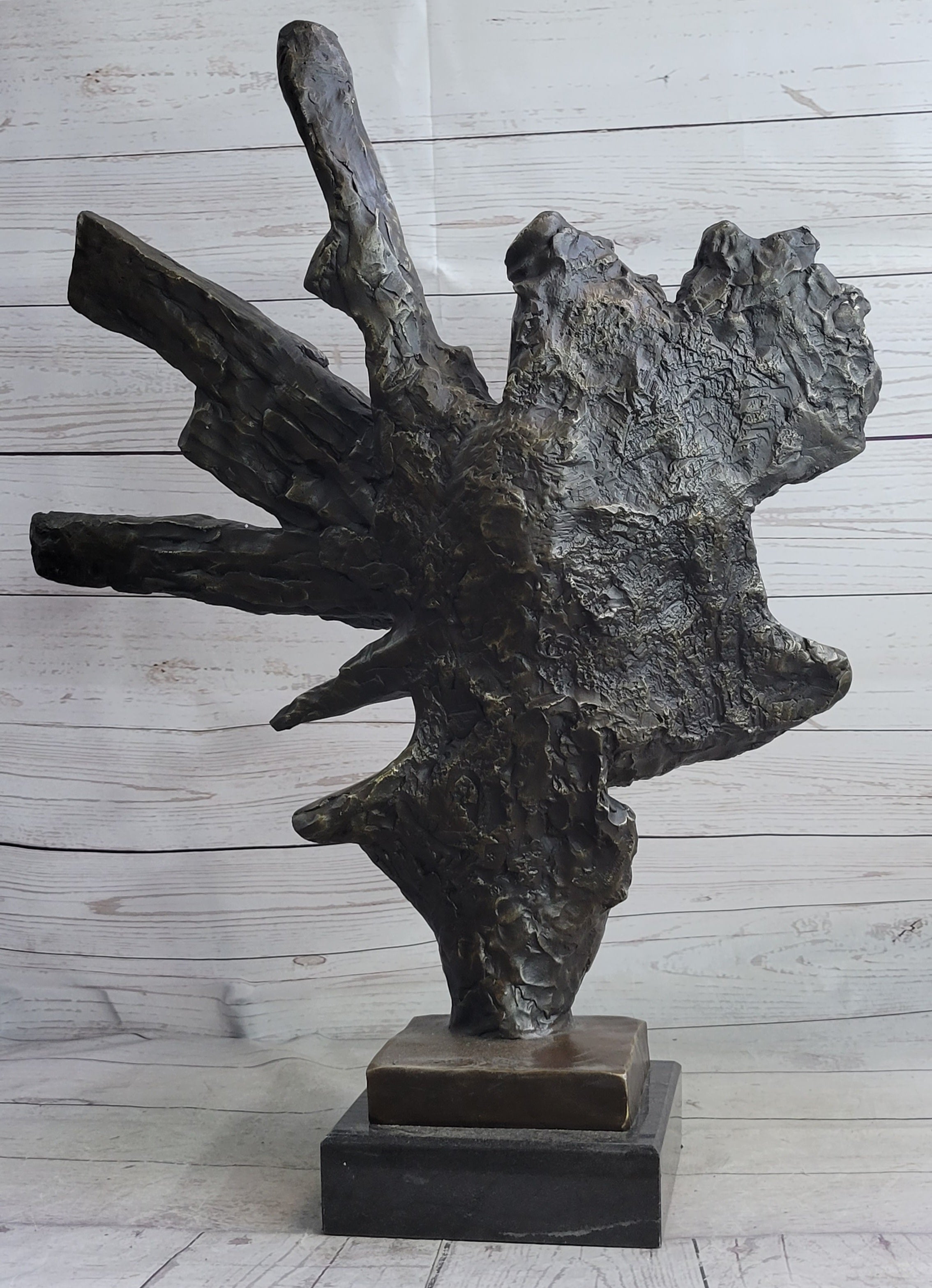 Abstract Bronze Metal Bust Sculpture of Couple Romance Art