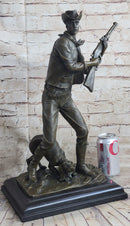 Signed Aldo Vitaleh Cowboy W/ Gun and His Dog Bronze