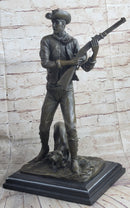 Signed Aldo Vitaleh Cowboy W/ Gun and His Dog Bronze