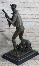 Signed Aldo Vitaleh Cowboy W/ Gun and His Dog Bronze