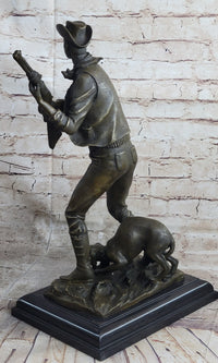 Signed Aldo Vitaleh Cowboy W/ Gun and His Dog Bronze