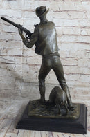 Signed Aldo Vitaleh Cowboy W/ Gun and His Dog Bronze