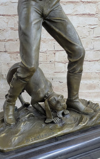 Signed Aldo Vitaleh Cowboy W/ Gun and His Dog Bronze