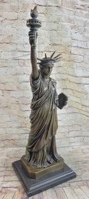 Statue of Liberty NYC Bronze Sculpture Replica on Marble Base