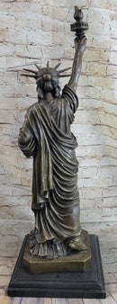 Statue of Liberty NYC Bronze Sculpture Replica on Marble Base