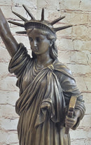 Statue of Liberty NYC Bronze Sculpture Replica on Marble Base