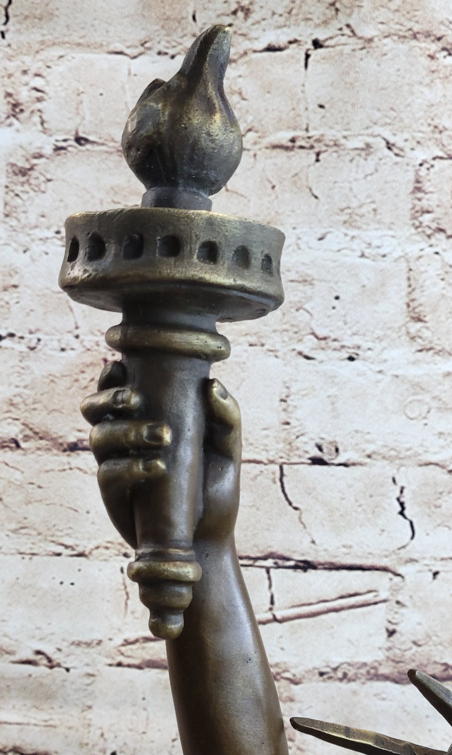 Statue of Liberty NYC Bronze Sculpture Replica on Marble Base