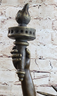 Statue of Liberty NYC Bronze Sculpture Replica on Marble Base