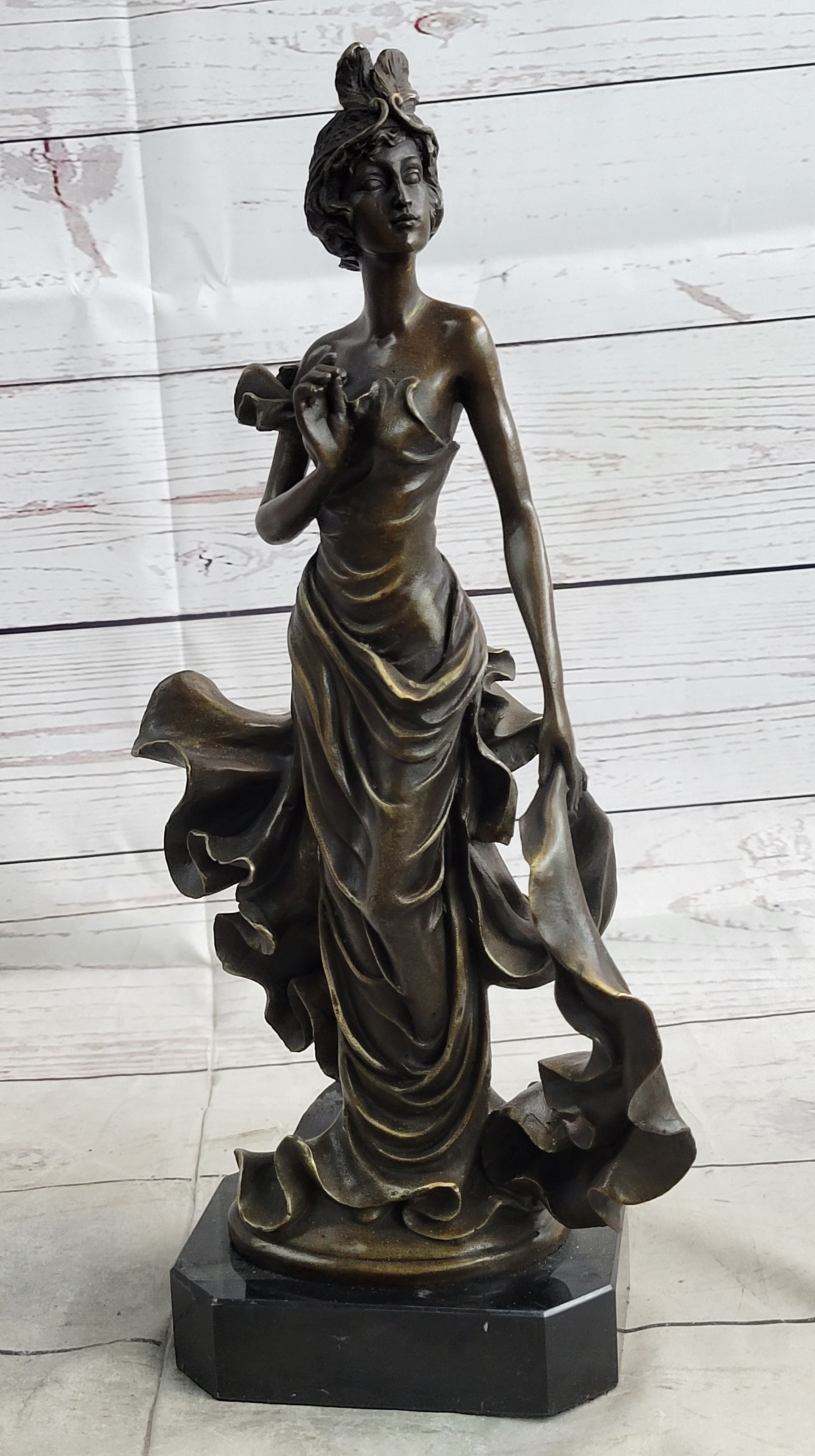 1920's Flapper Girl Dancer Bronze Model by Patoue