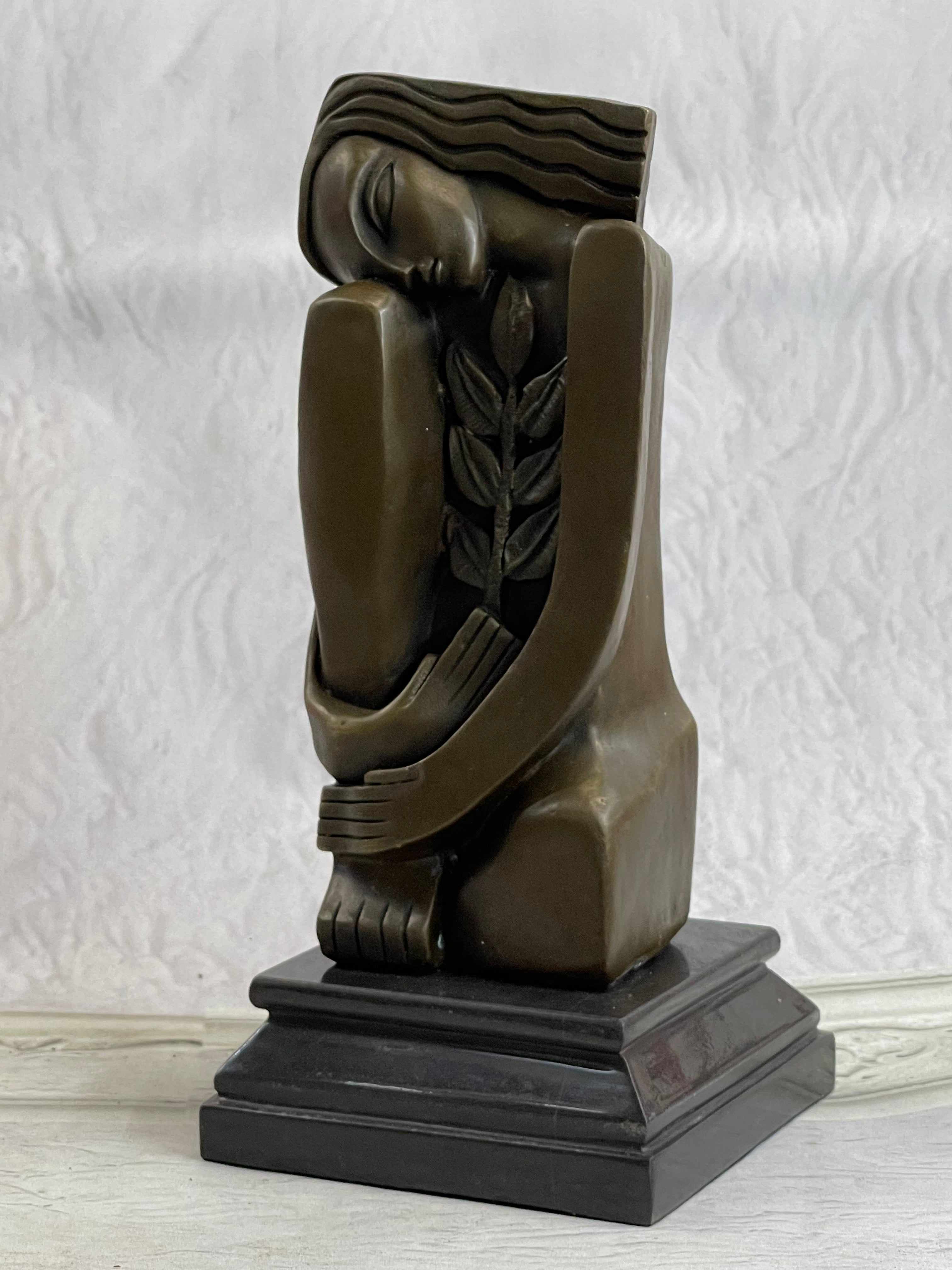 Signed Salvador Dali Abstract Woman Bronze Marble Base