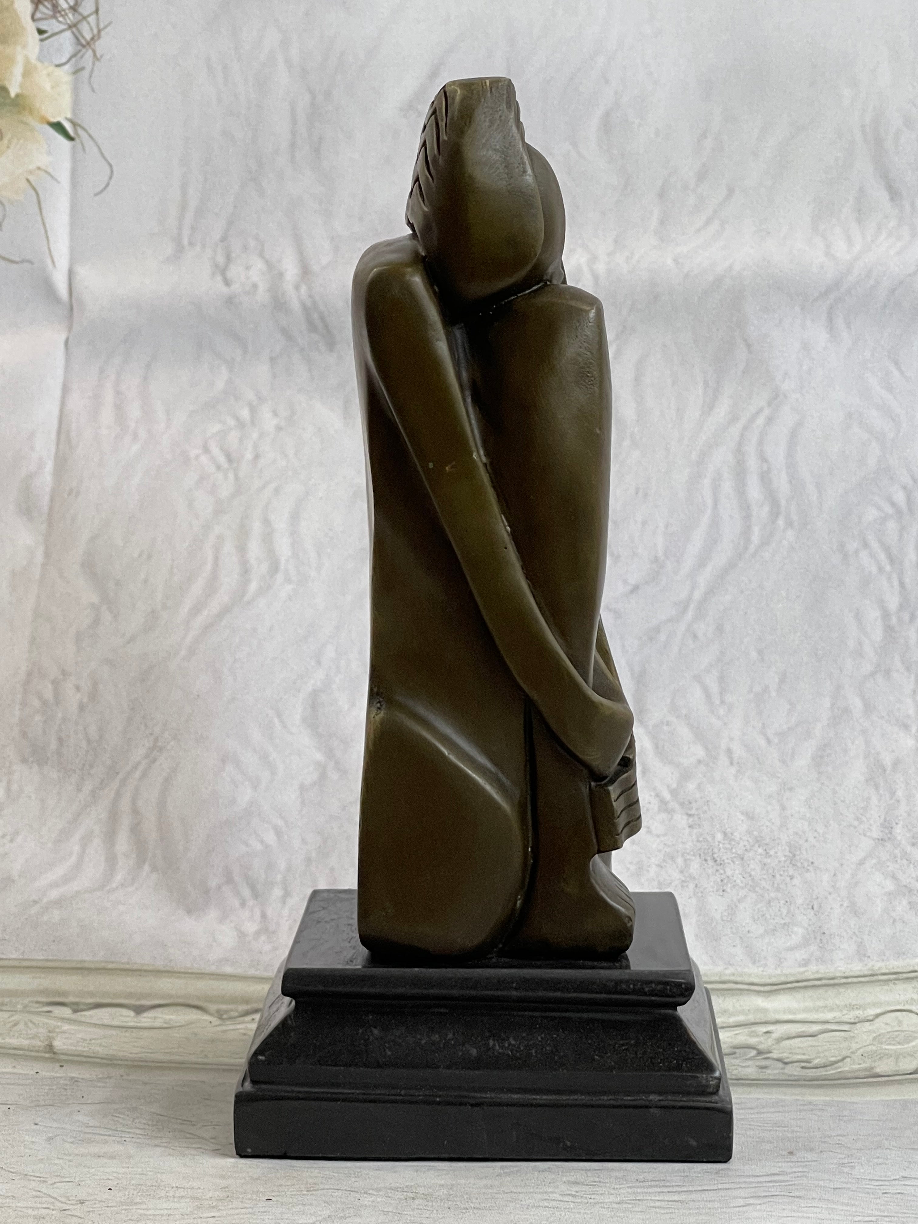Signed Salvador Dali Abstract Woman Bronze Marble Base