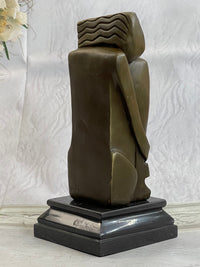 Signed Salvador Dali Abstract Woman Bronze Marble Base