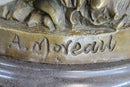 Bronze Sculpture Young Lady Gazes into a Flower by Moreau