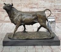 Trotting Bull - Hot Cast Bronze Sculpture Cattle Cow Art