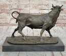Trotting Bull - Hot Cast Bronze Sculpture Cattle Cow Art